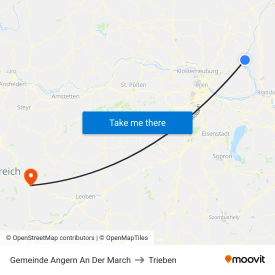 Gemeinde Angern An Der March to Trieben map