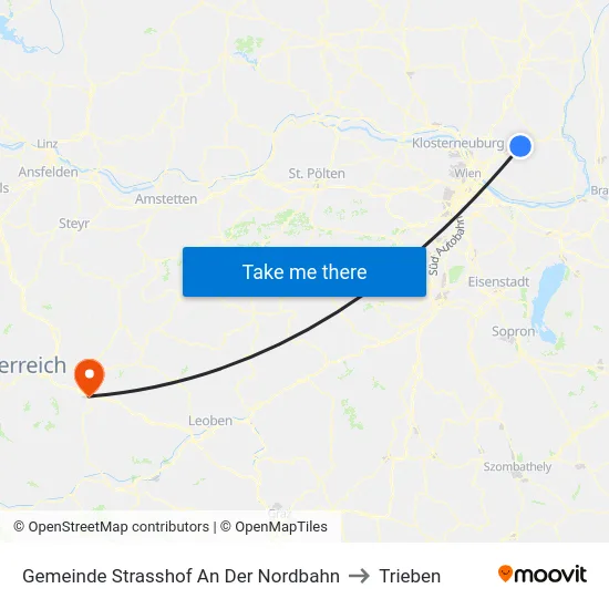 Gemeinde Strasshof An Der Nordbahn to Trieben map