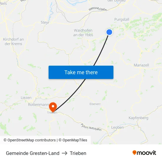 Gemeinde Gresten-Land to Trieben map