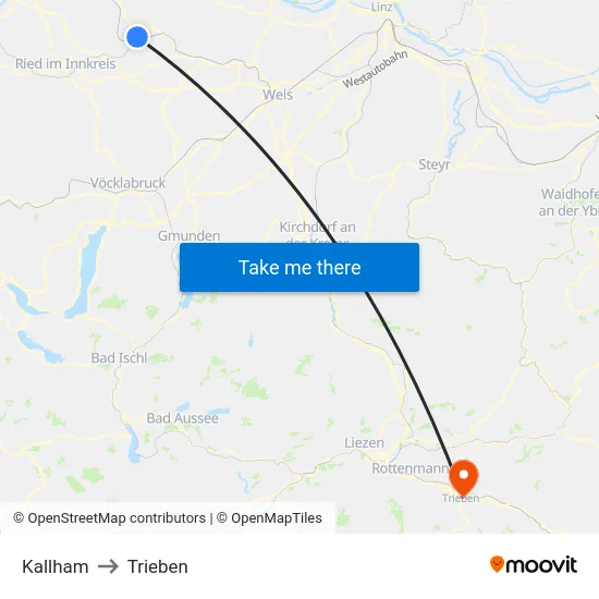 Kallham to Trieben map