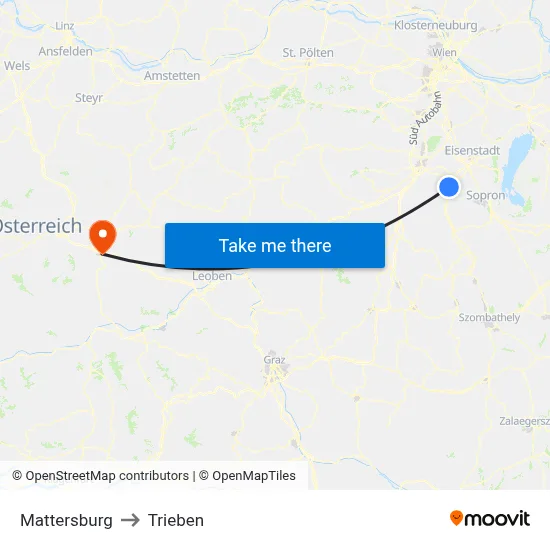 Mattersburg to Trieben map