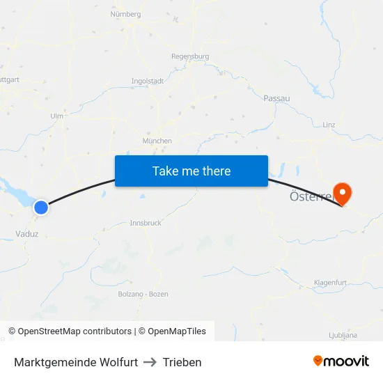 Marktgemeinde Wolfurt to Trieben map