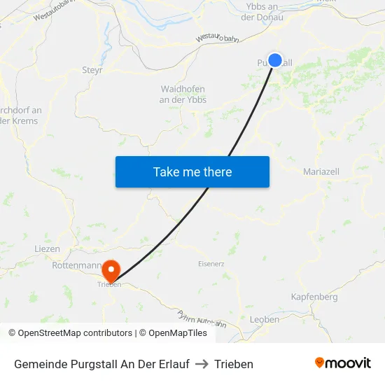 Gemeinde Purgstall An Der Erlauf to Trieben map