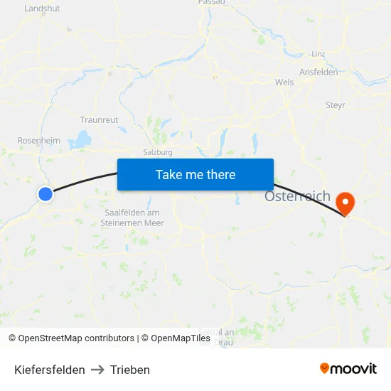 Kiefersfelden to Trieben map