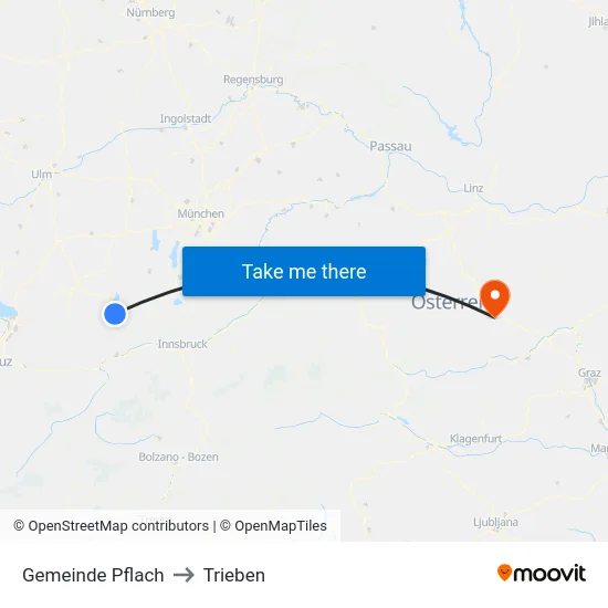 Gemeinde Pflach to Trieben map
