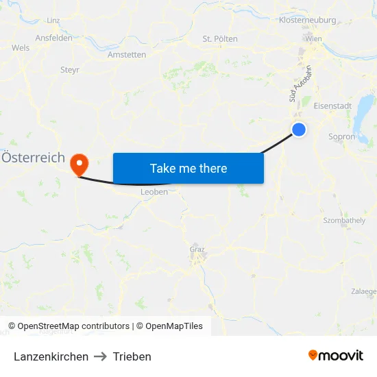Lanzenkirchen to Trieben map