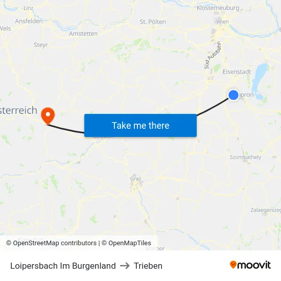 Loipersbach Im Burgenland to Trieben map