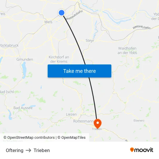 Oftering to Trieben map