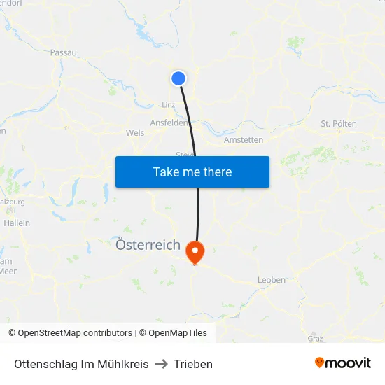 Ottenschlag Im Mühlkreis to Trieben map