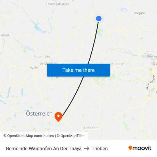 Gemeinde Waidhofen An Der Thaya to Trieben map
