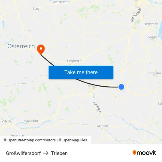 Großwilfersdorf to Trieben map