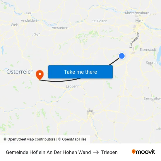 Gemeinde Höflein An Der Hohen Wand to Trieben map