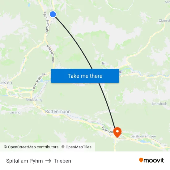 Spital am Pyhrn to Trieben map