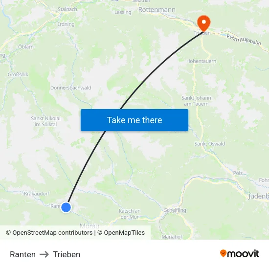 Ranten to Trieben map