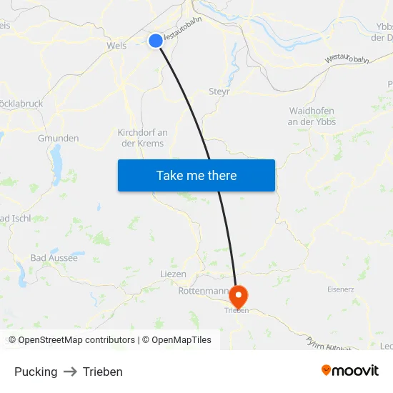 Pucking to Trieben map