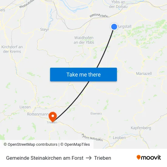 Gemeinde Steinakirchen am Forst to Trieben map
