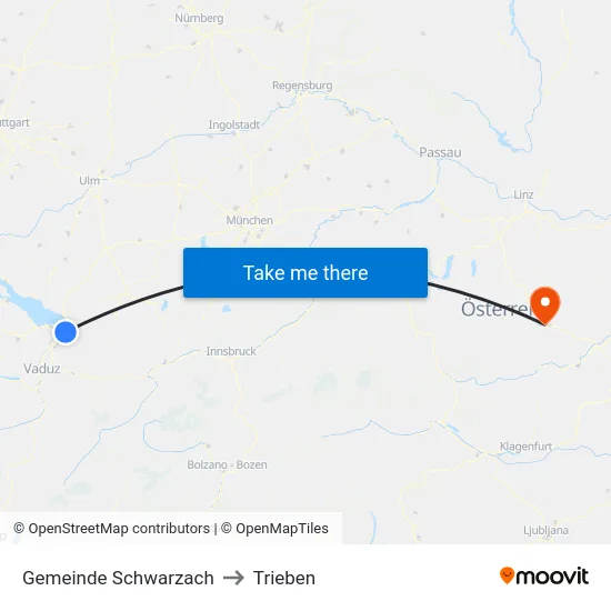 Gemeinde Schwarzach to Trieben map