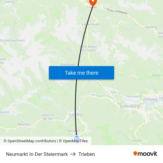 Neumarkt In Der Steiermark to Trieben map