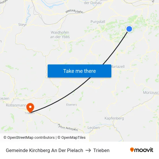 Gemeinde Kirchberg An Der Pielach to Trieben map