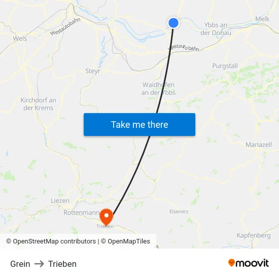 Grein to Trieben map