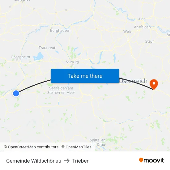 Gemeinde Wildschönau to Trieben map