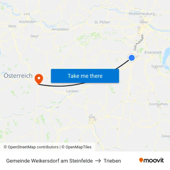 Gemeinde Weikersdorf am Steinfelde to Trieben map