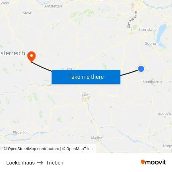Lockenhaus to Trieben map