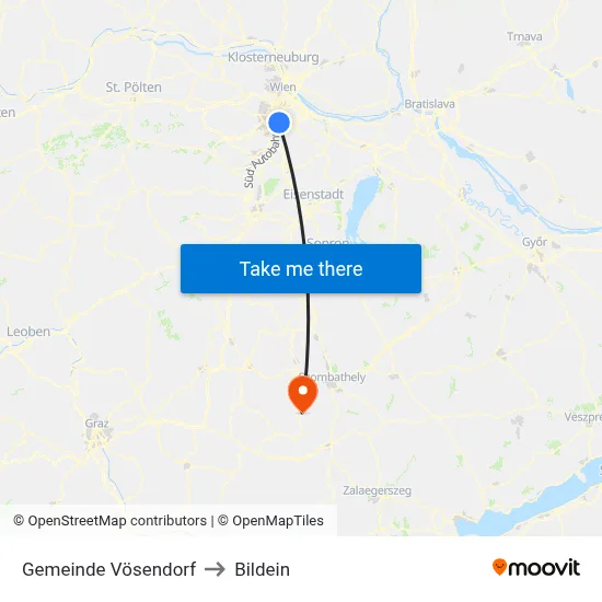 Gemeinde Vösendorf to Bildein map