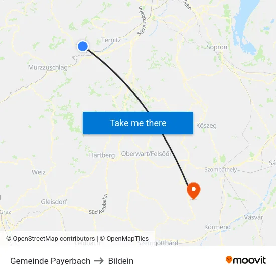 Gemeinde Payerbach to Bildein map