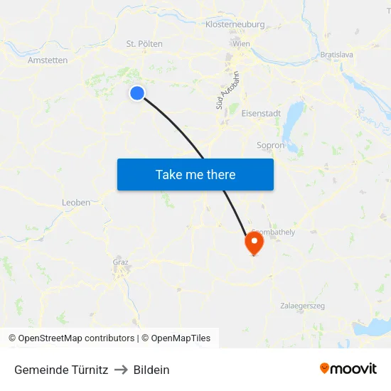 Gemeinde Türnitz to Bildein map