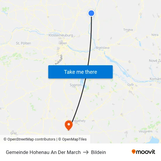Gemeinde Hohenau An Der March to Bildein map