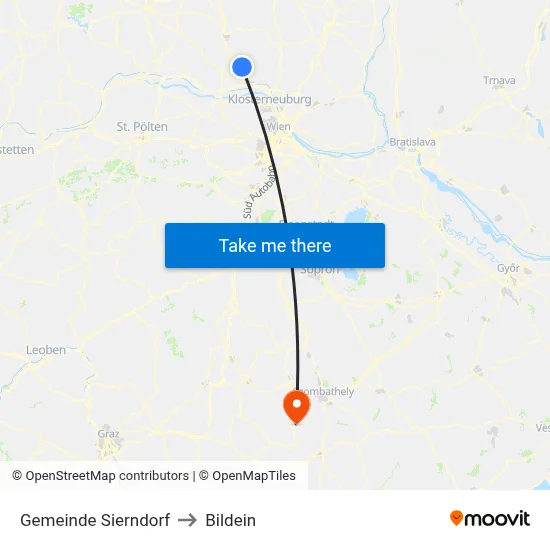 Gemeinde Sierndorf to Bildein map