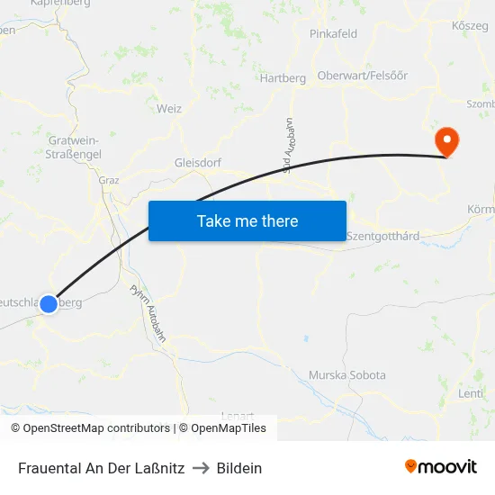Frauental An Der Laßnitz to Bildein map