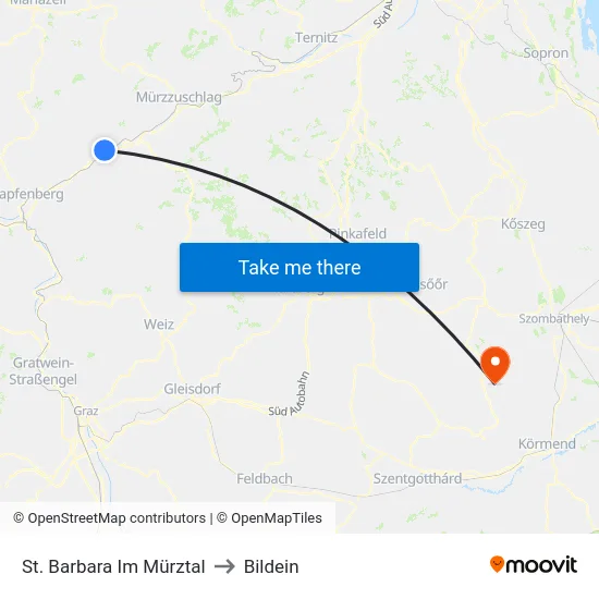 St. Barbara Im Mürztal to Bildein map