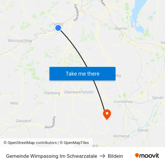 Gemeinde Wimpassing Im Schwarzatale to Bildein map