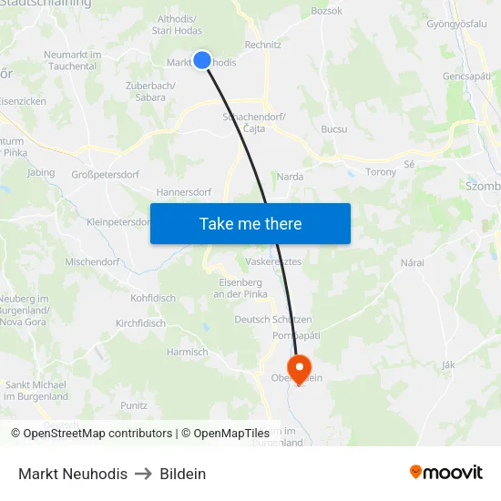 Markt Neuhodis to Bildein map