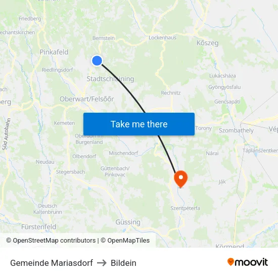 Gemeinde Mariasdorf to Bildein map