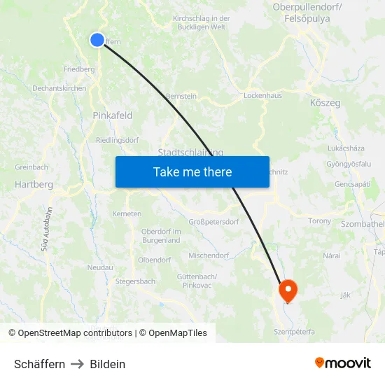 Schäffern to Bildein map