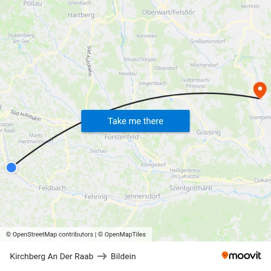 Kirchberg An Der Raab to Bildein map