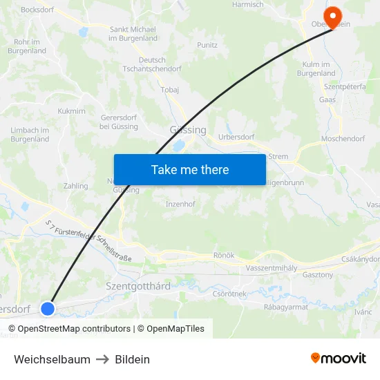 Weichselbaum to Bildein map