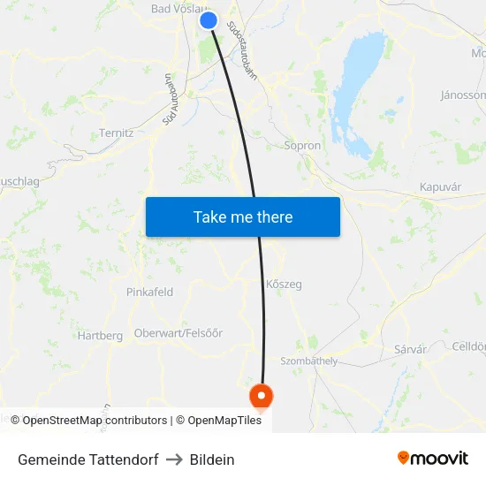 Gemeinde Tattendorf to Bildein map