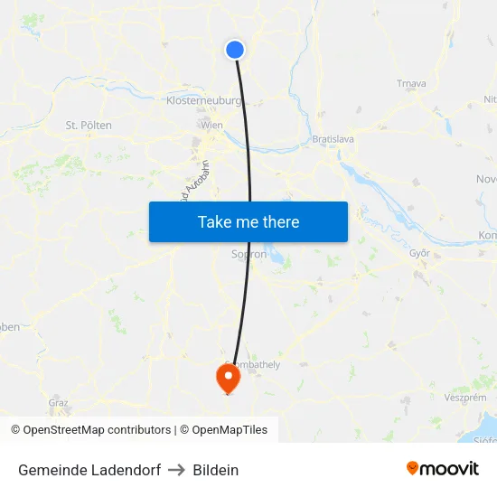 Gemeinde Ladendorf to Bildein map