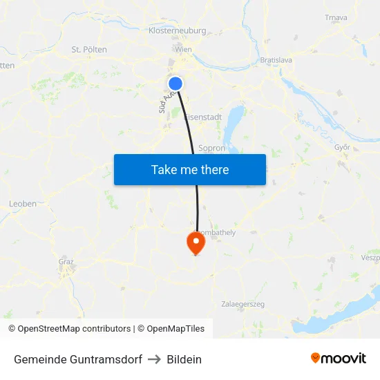 Gemeinde Guntramsdorf to Bildein map