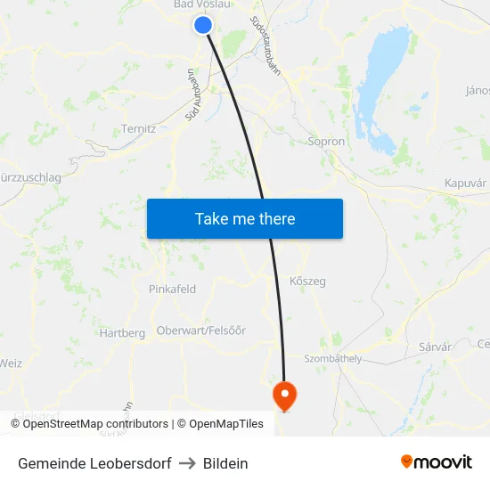Gemeinde Leobersdorf to Bildein map