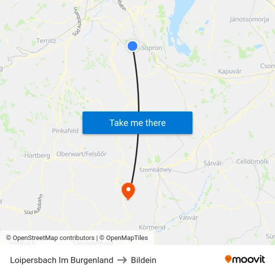 Loipersbach Im Burgenland to Bildein map