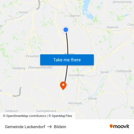 Gemeinde Lackendorf to Bildein map