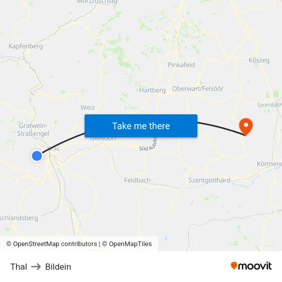 Thal to Bildein map