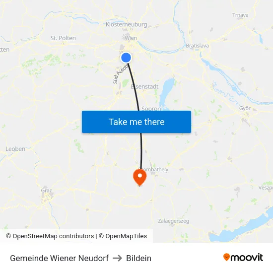 Gemeinde Wiener Neudorf to Bildein map