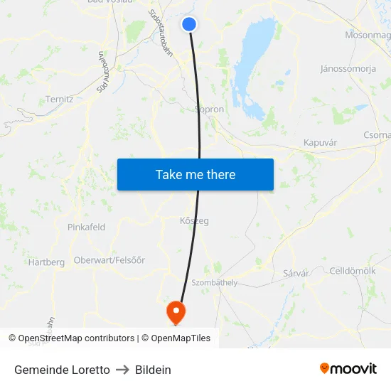 Gemeinde Loretto to Bildein map