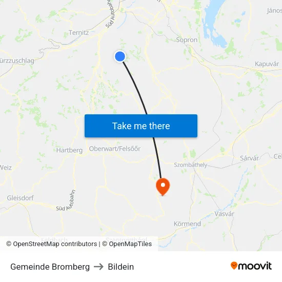 Gemeinde Bromberg to Bildein map